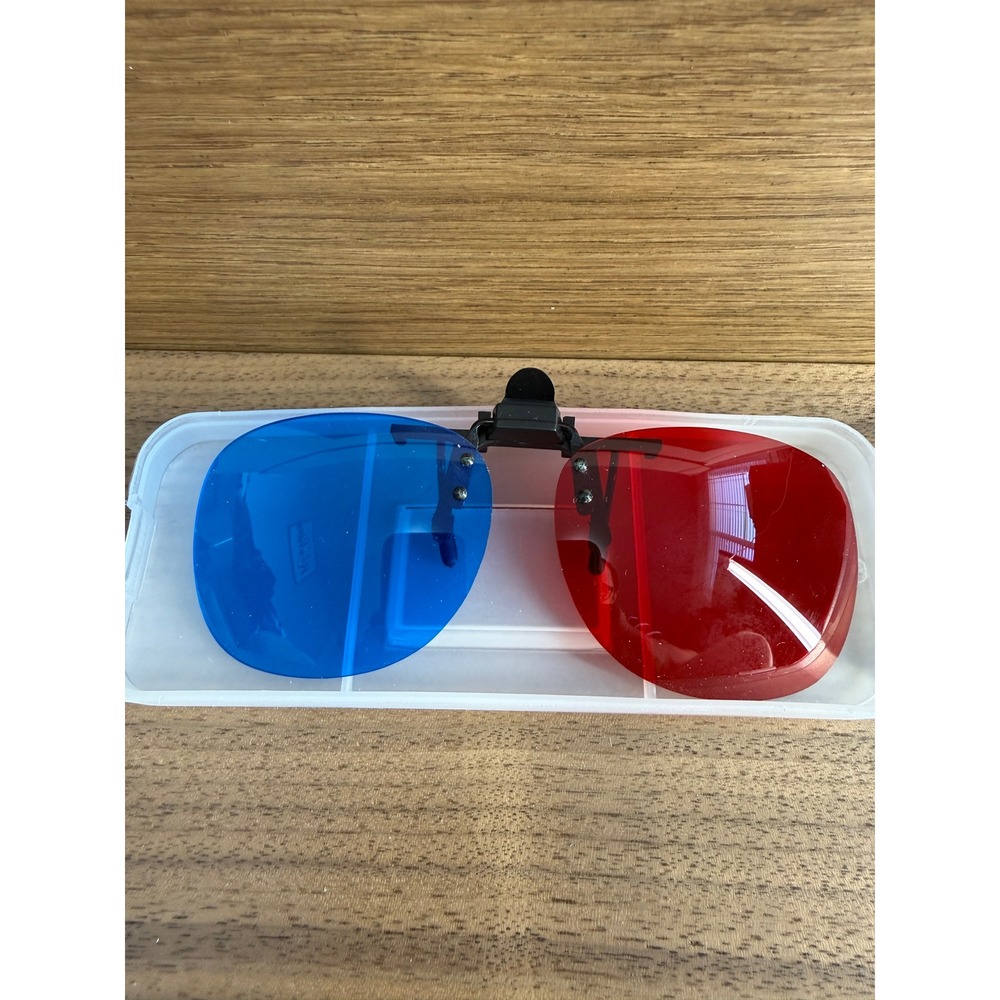 Red Blue Cyan Clip On 3D Glasses for Prescription Eyewear with Case Anaglyph